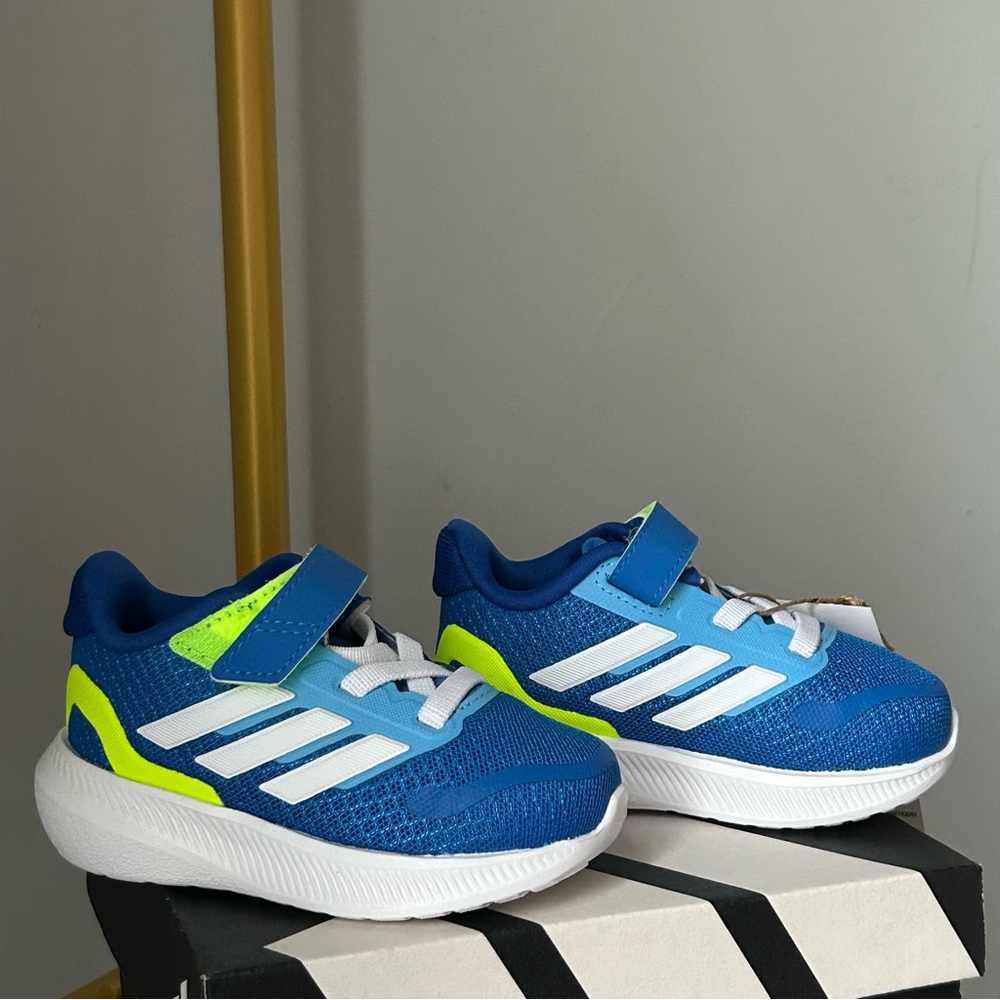 adidas Runfalcon 5.0 Baby/Toddler easy closing running blue sneakers size 5K NEW